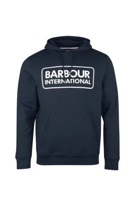 Navy Pop Over Hoodie med Varumärkeslogga