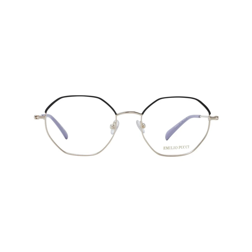 EMILIO PUCCI Zwarte Metalen Ronde Optische Frames Black Dames