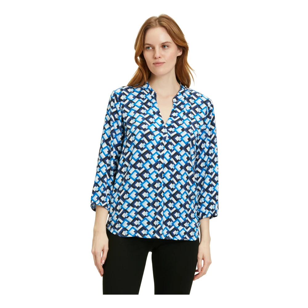 Betty Barclay Paisley 3 4 Mouw Blouse Blue Dames