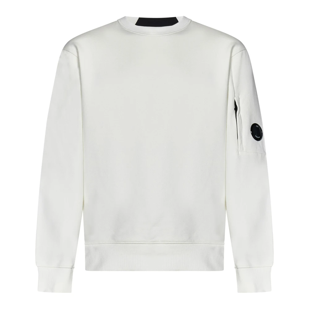 C.P. Company Witte Sweater met Logodetail White Heren