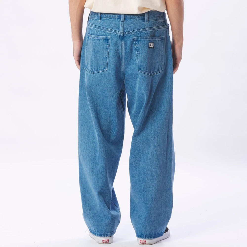 Obey Baggy Denim Broek Blue Heren
