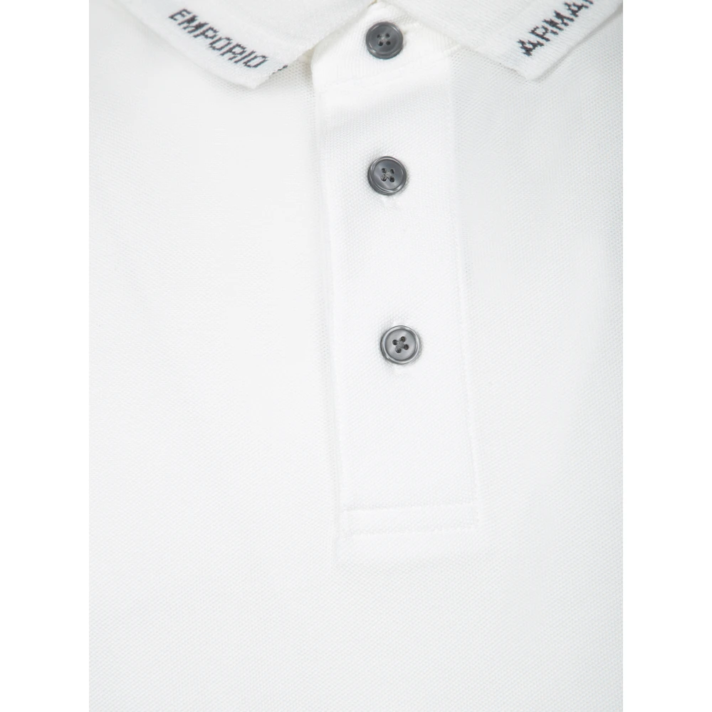Emporio Armani Katoenen Piquet Polo Shirt White Heren