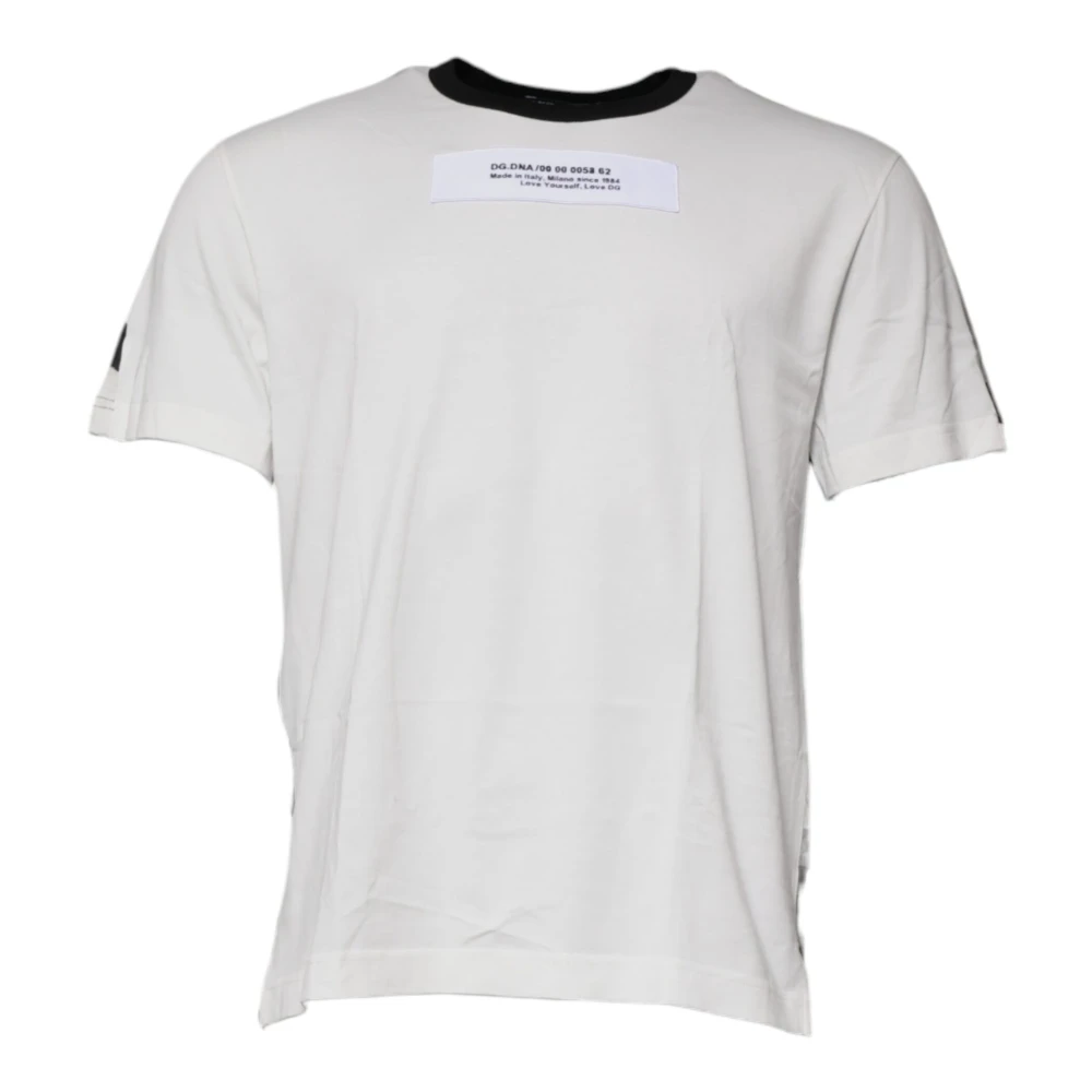Dolce & Gabbana Men's White T-Shirts, 3XL, Camouflage Cotton Crew Neck T-Shirt