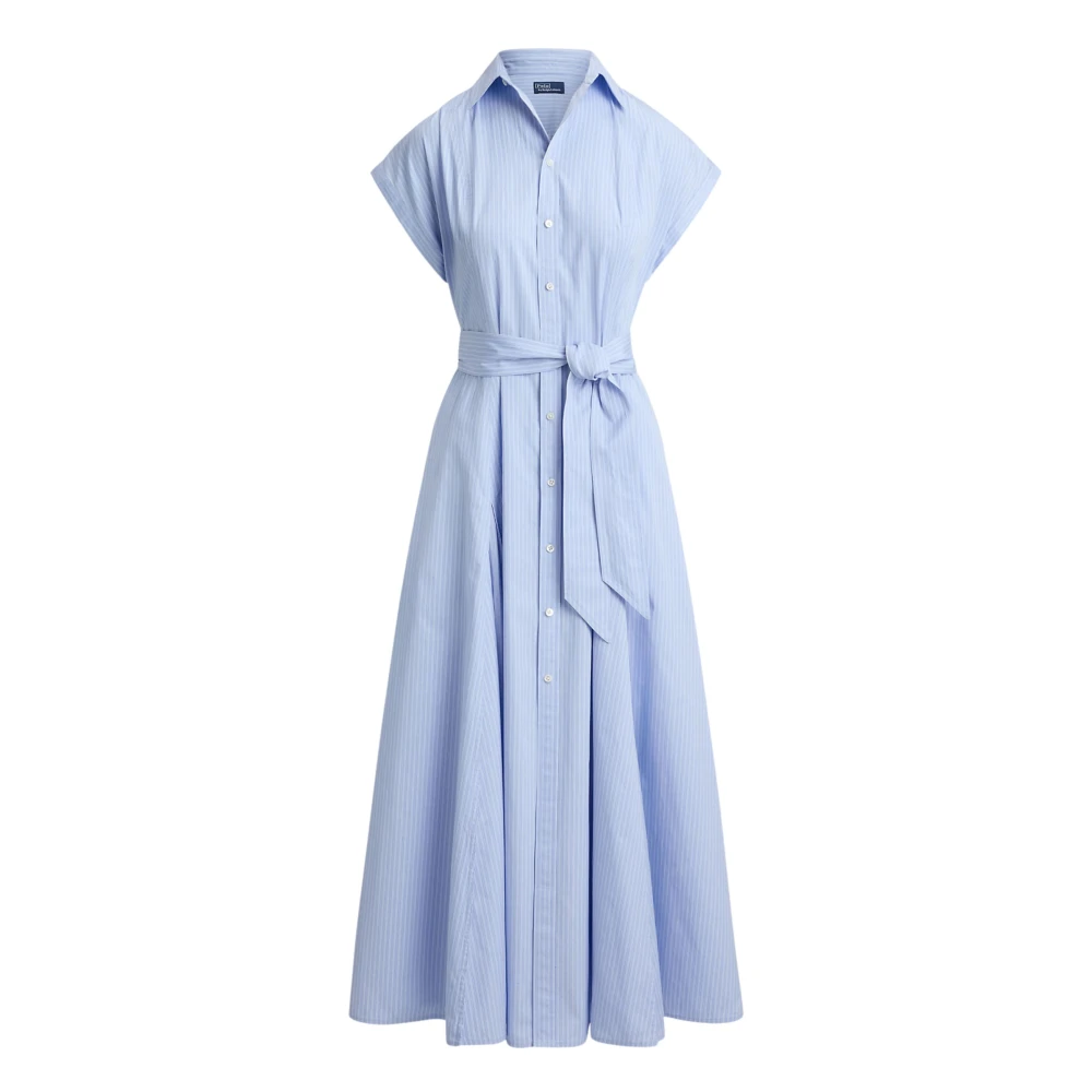 Ralph Lauren Women's Blue Shirt Dresses, Xs, Striped Belted Shirt Dress