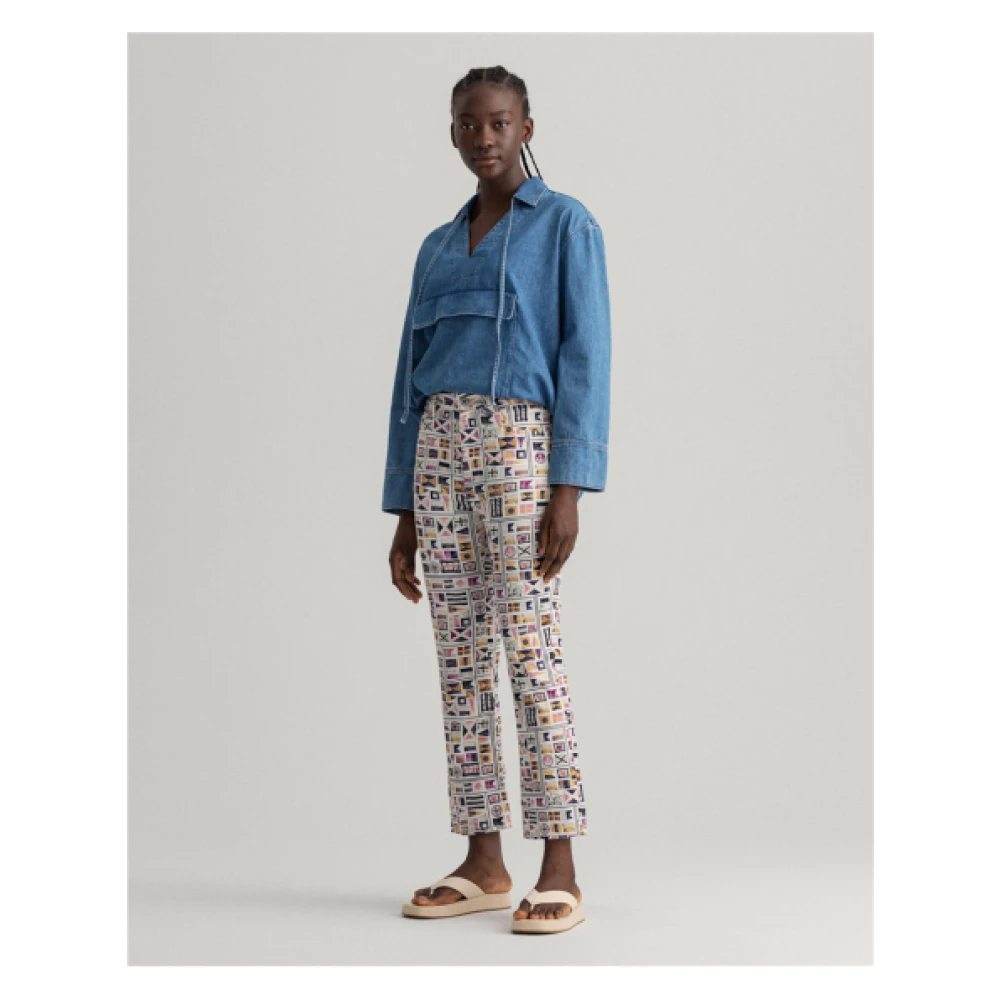 Gant Flared Jeans met Vlagprint Multicolor Dames
