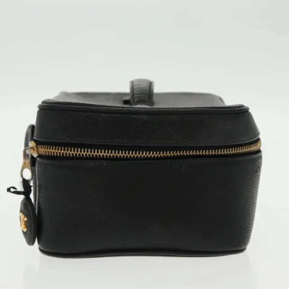 Chanel Vintage Pre-owned Leather pouches Black Dames