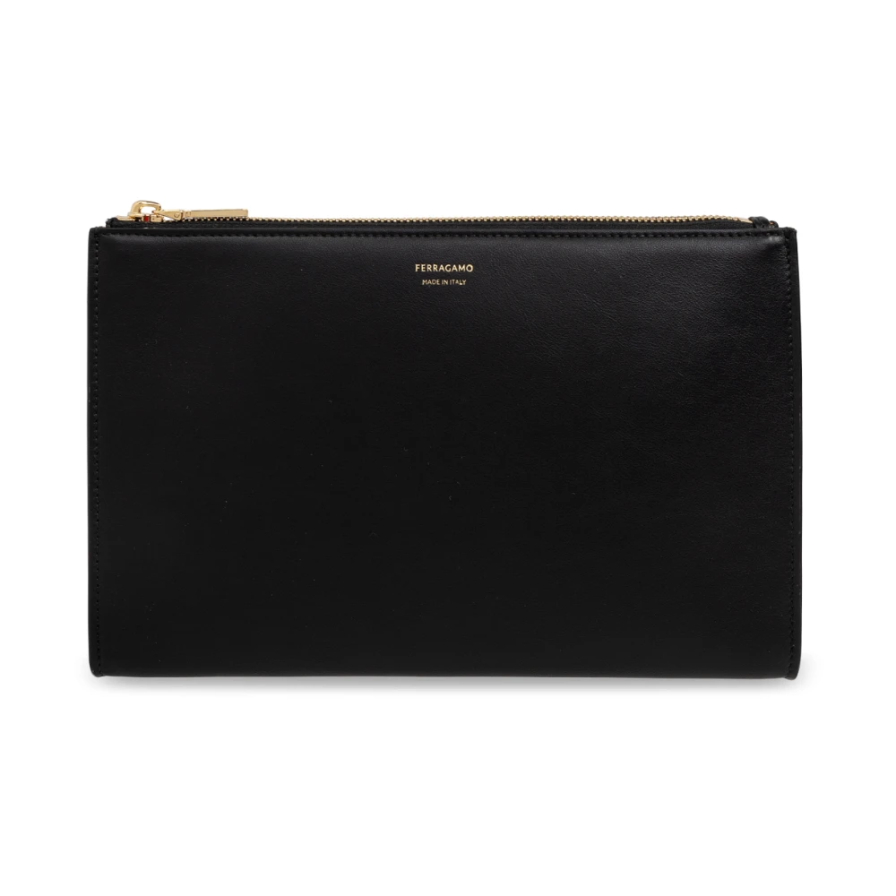 Salvatore Ferragamo Leren cosmetische tas Black Dames