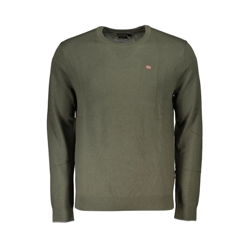 Napapijri Vintage Pullover met geborduurde ronde hals Green Heren