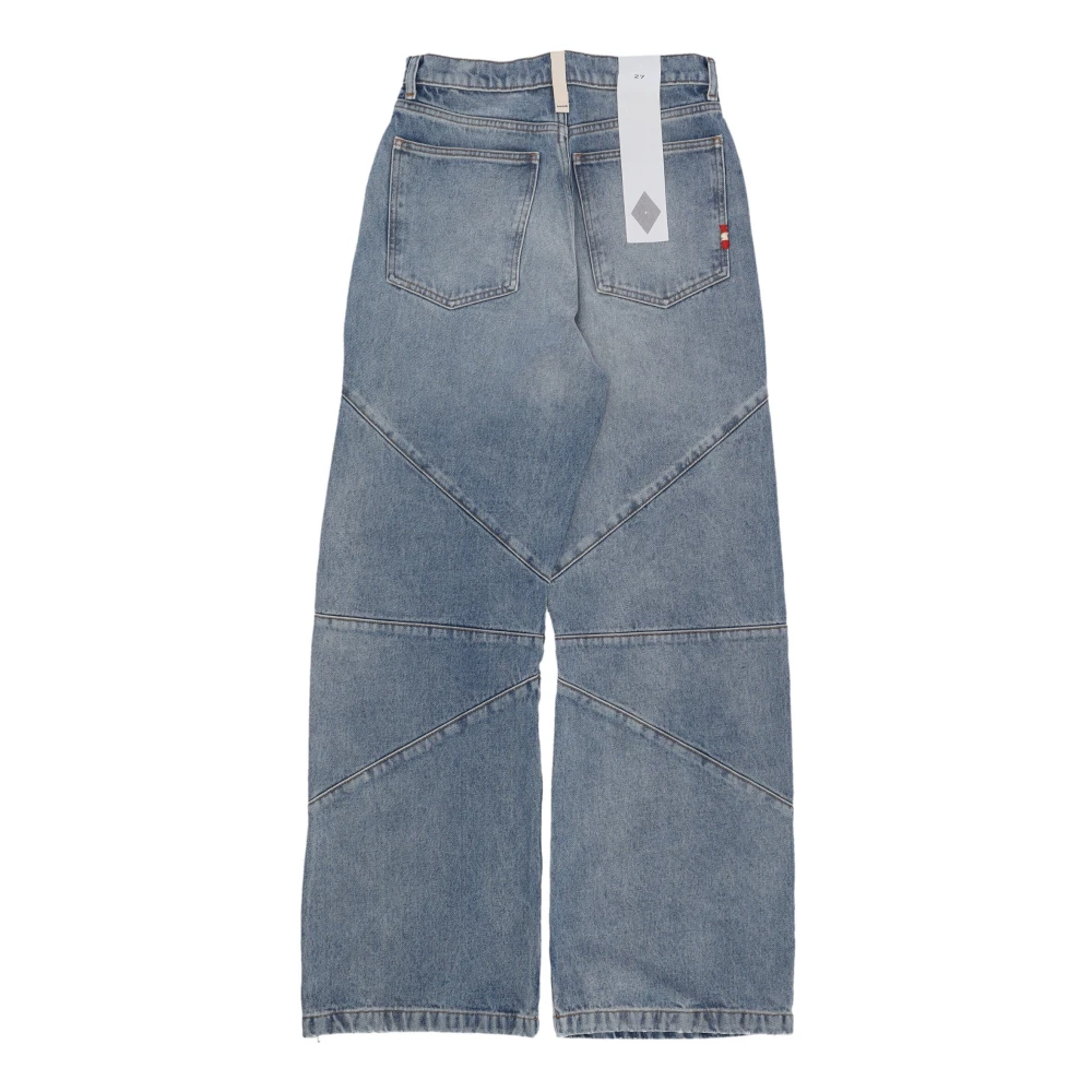 Amish Hoge taille wijde pijp denim jeans Blue Dames