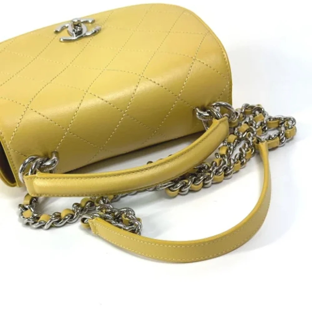 Chanel Vintage Pre-owned Leather chanel-bags Yellow Dames
