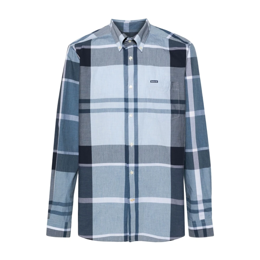 Barbour Blauwe Harris Maatwerk Overhemd Blue Heren