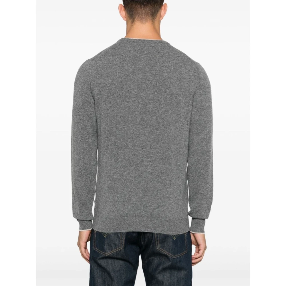 Fedeli Grijze Crew Neck Wollen Trui Gray Heren