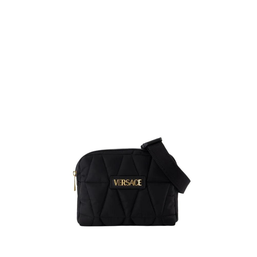 Versace Zwarte Nylon Bum Heuptas Black Heren