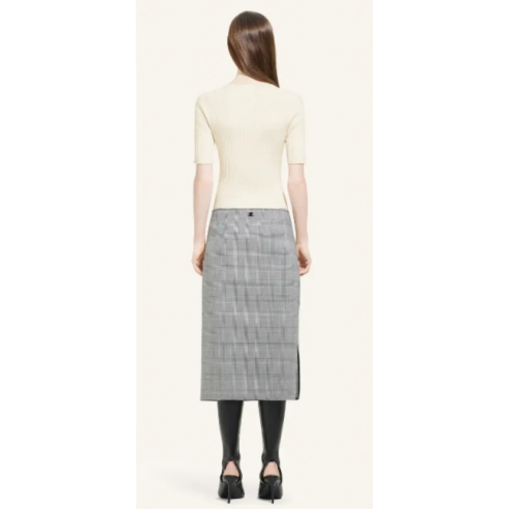 Courrèges Luxe Prince de Galles Rok Gray Dames