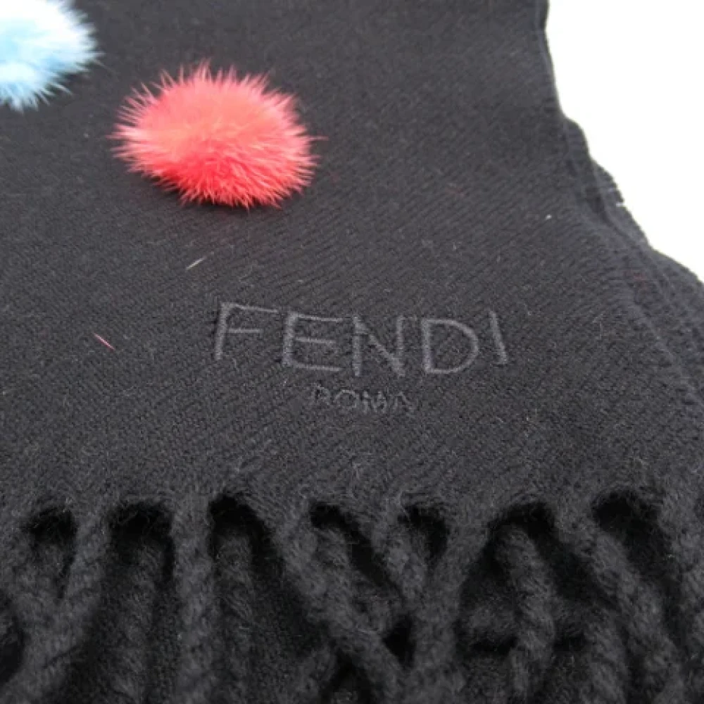 Fendi Vintage Pre-owned Fabric scarves Black Dames