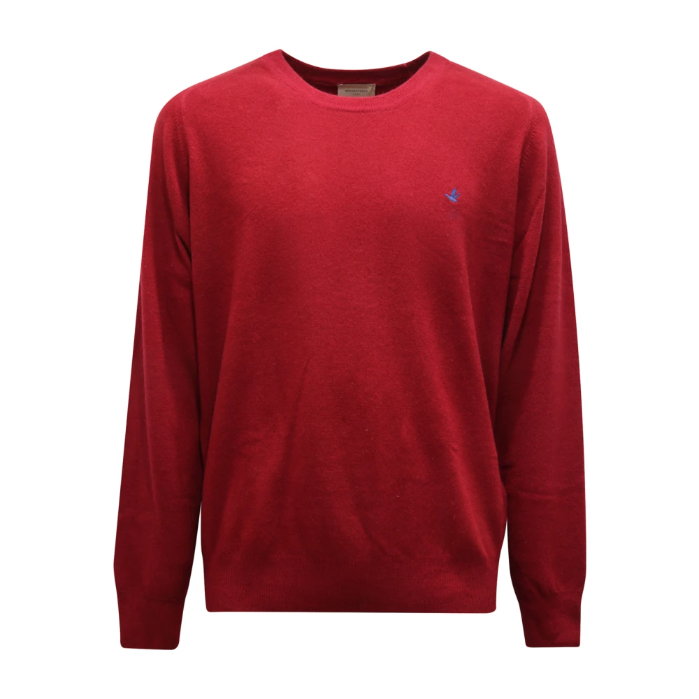 Brooksfield Men's Red Wool Jumper Made In Italy - Round-Neck Knitwear - 3XL - Knitwear