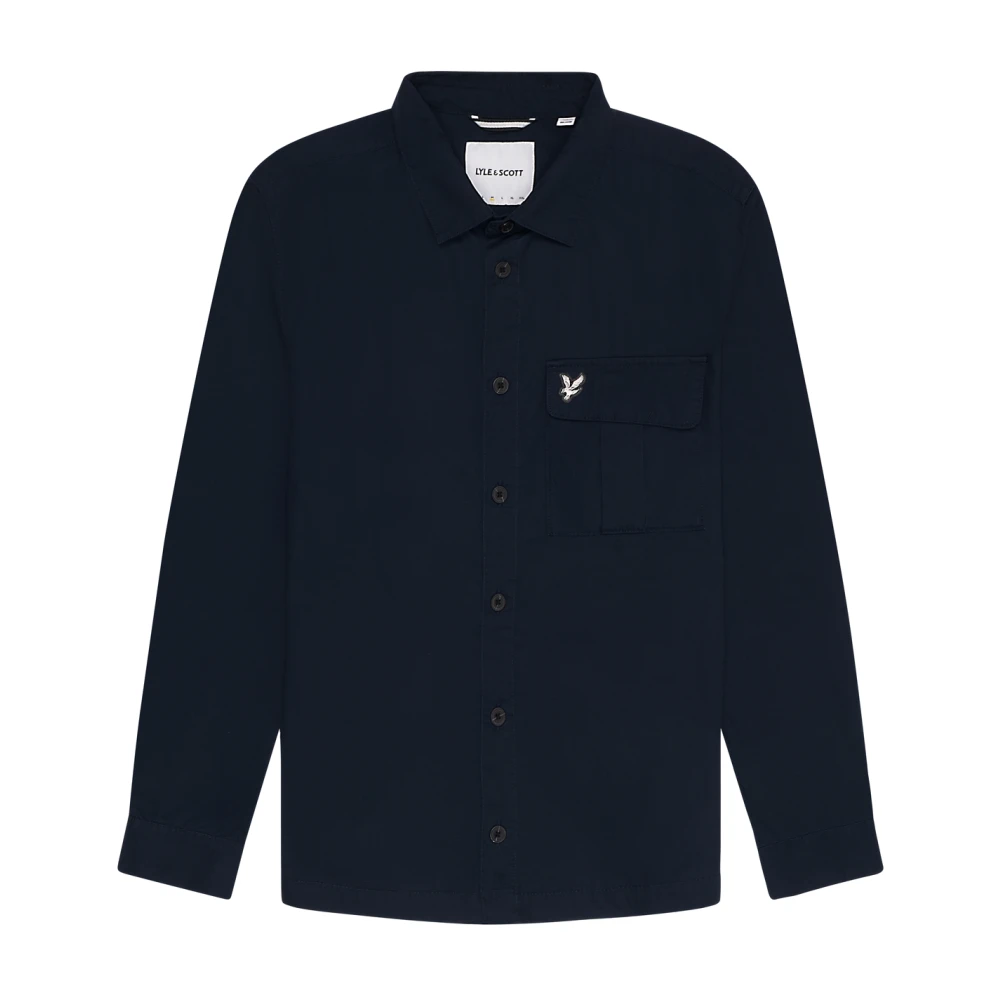 Lyle & Scott Geplooide Zak Overshirt Blue Heren