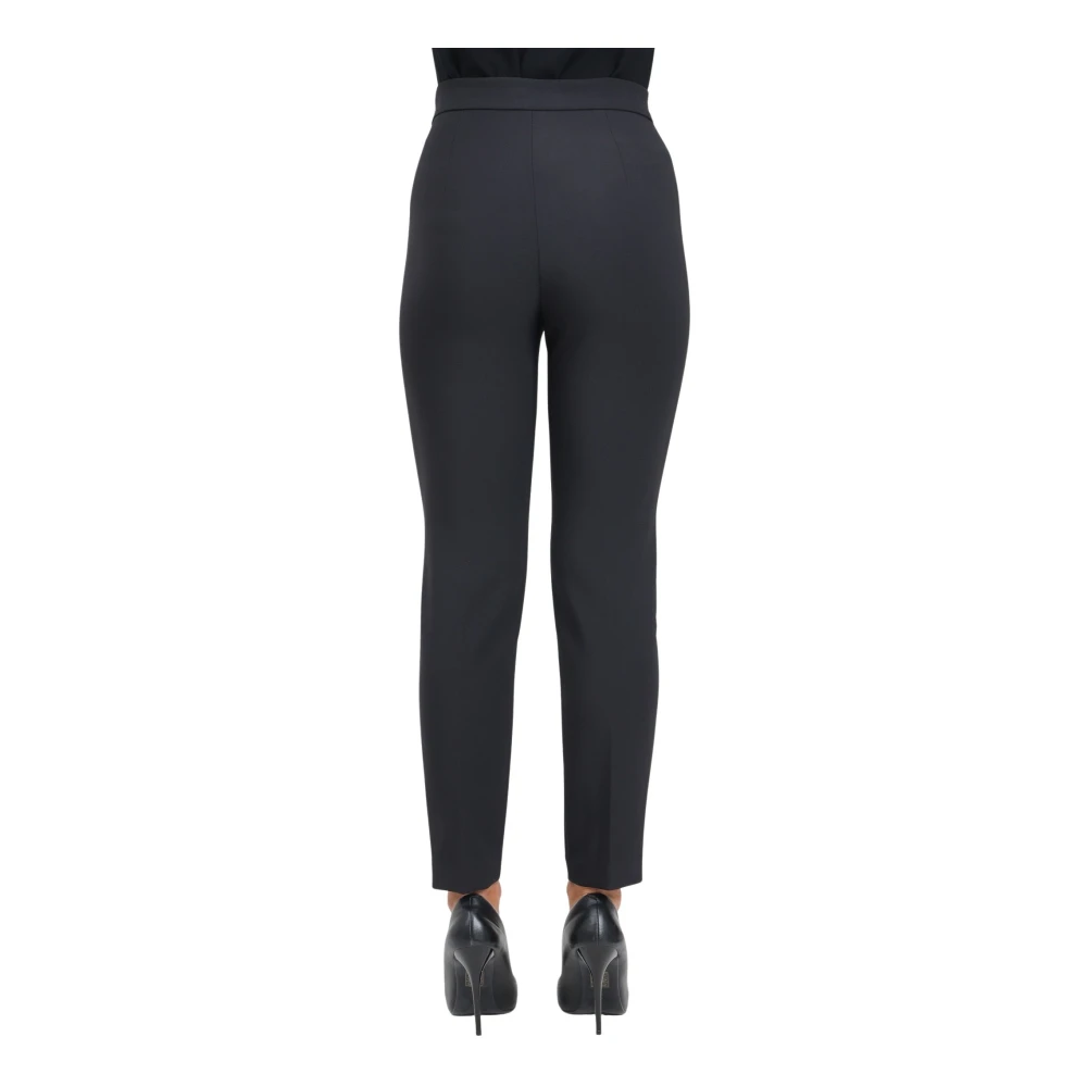 Elisabetta Franchi Zwarte Slim-Fit Enkel-Lengte Broek Black Dames