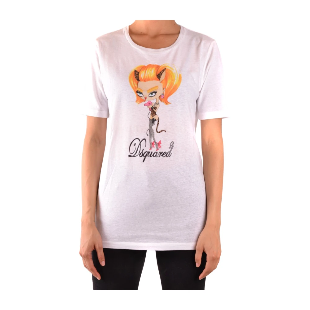 Dsquared2 Women's White T-Shirts, M, Short Sleeve T-Shirt