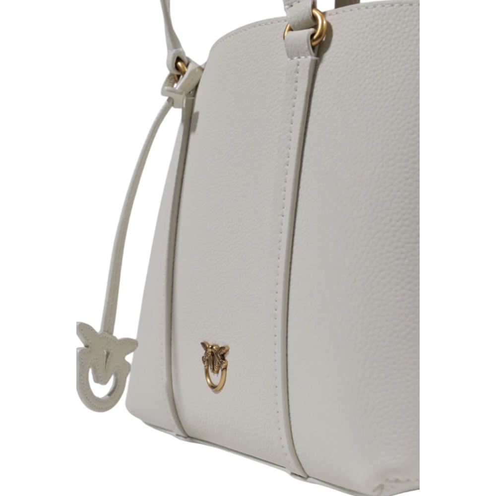 pinko Leren Dames Middelgrote Tas Collectie White Dames