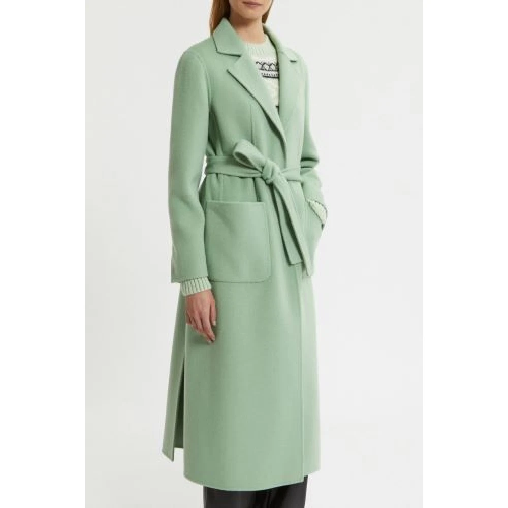 Ermanno Scervino Groene Wollen Jas Dubbele Stof Green Dames