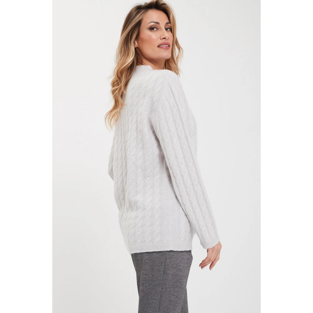 Alpha Studio Klassieke Crew Neck Sweater Gray Dames