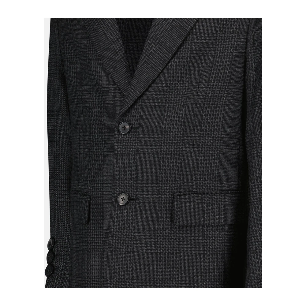 Prada Wollen geruite jas Mannen Herfst-Winter 2024 Gray Heren