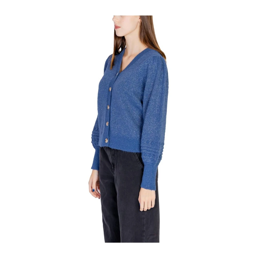 Vila Blauwe Gebreide Vest Dames Herfst Winter Collectie Blue Dames