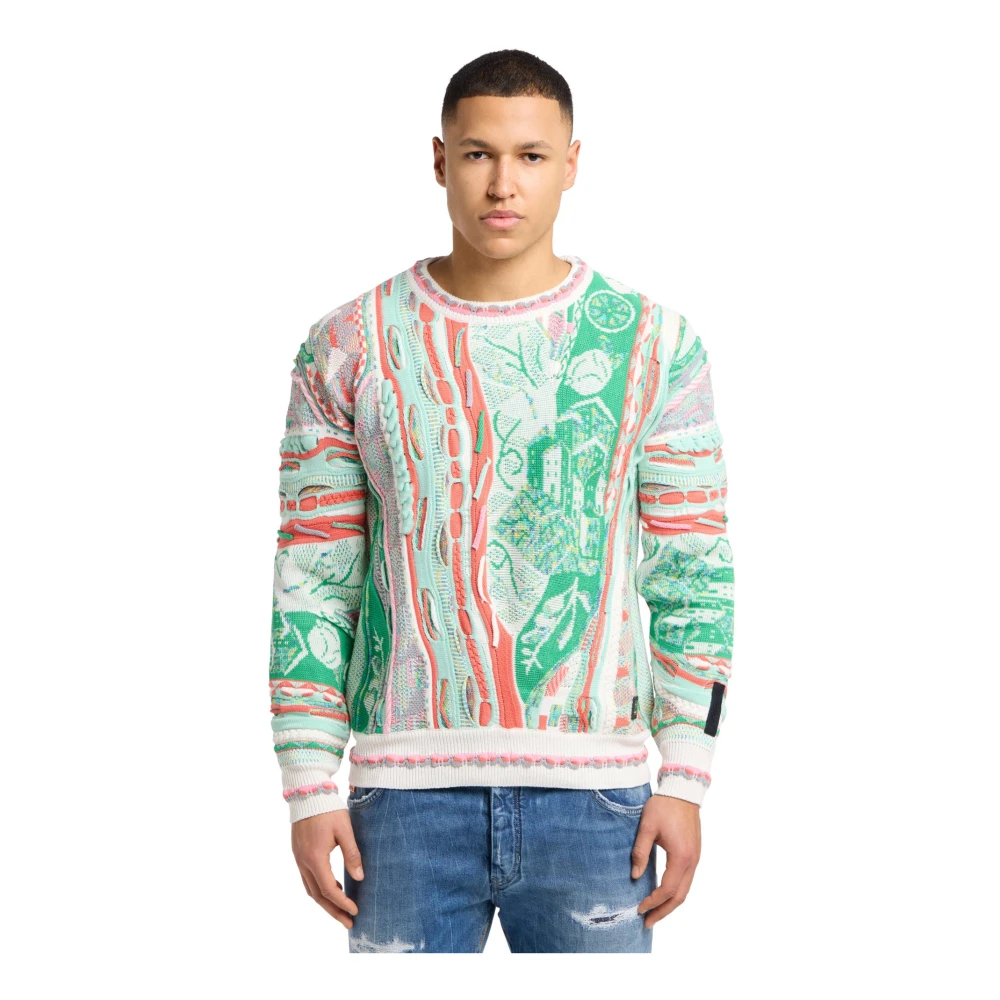 Carlo Colucci Men's Modern Jacquard Knit Sweater
