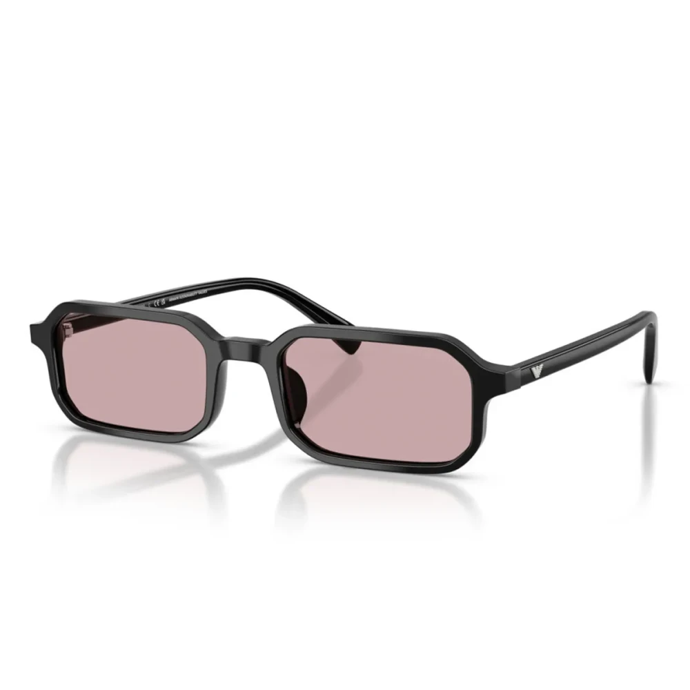 Emporio Armani Unisex Pink Rectangular Sunglasses With Lenses
