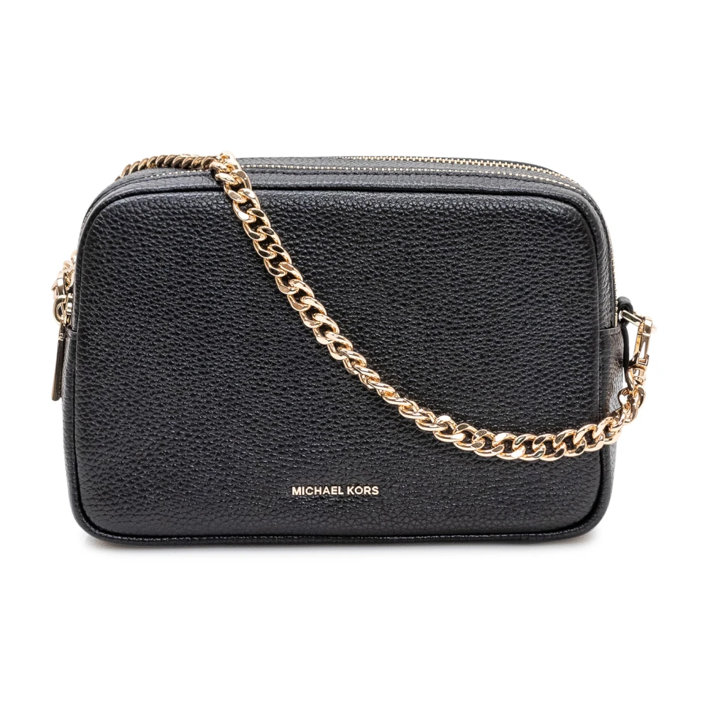 Michael Kors Women's Black Bryant Medium Pebbled Leather Camera Crossbody Bag