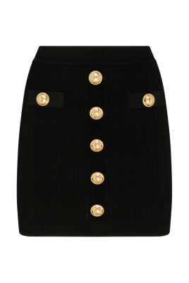 jupe-mini-noire-tricotee-boutonnee