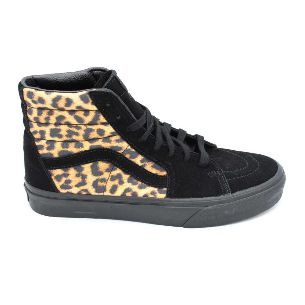 Vans Luipaardprint Hoge Top Sneakers Heren Schoenen Zwart