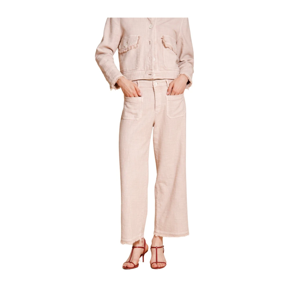 Mason's Women's Pink Wide Trousers, S, New York Studio Cropped Chino Trousers