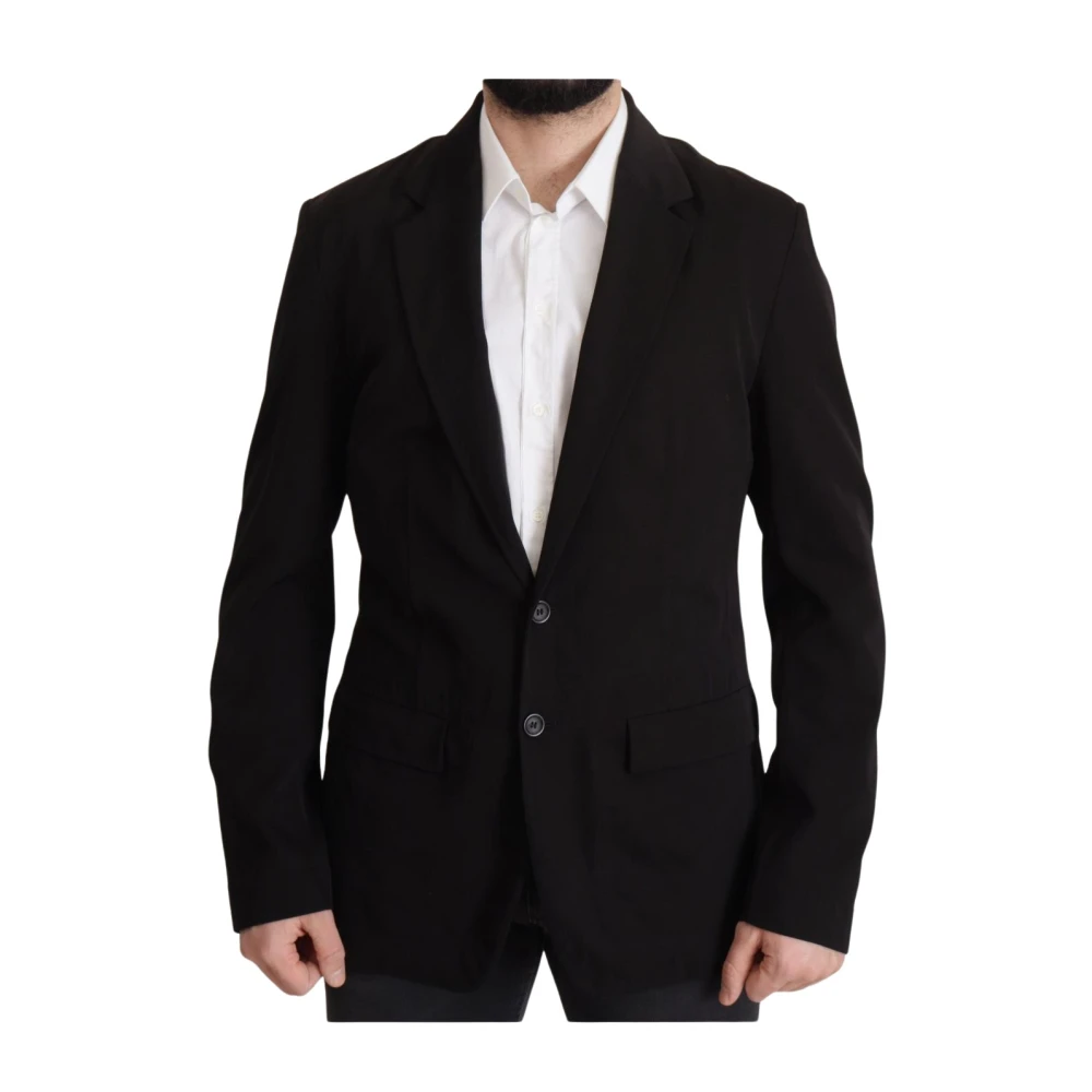 Dolce & Gabbana Black Wool Single Breasted Coat Blazer - IT50 | L - Image 2