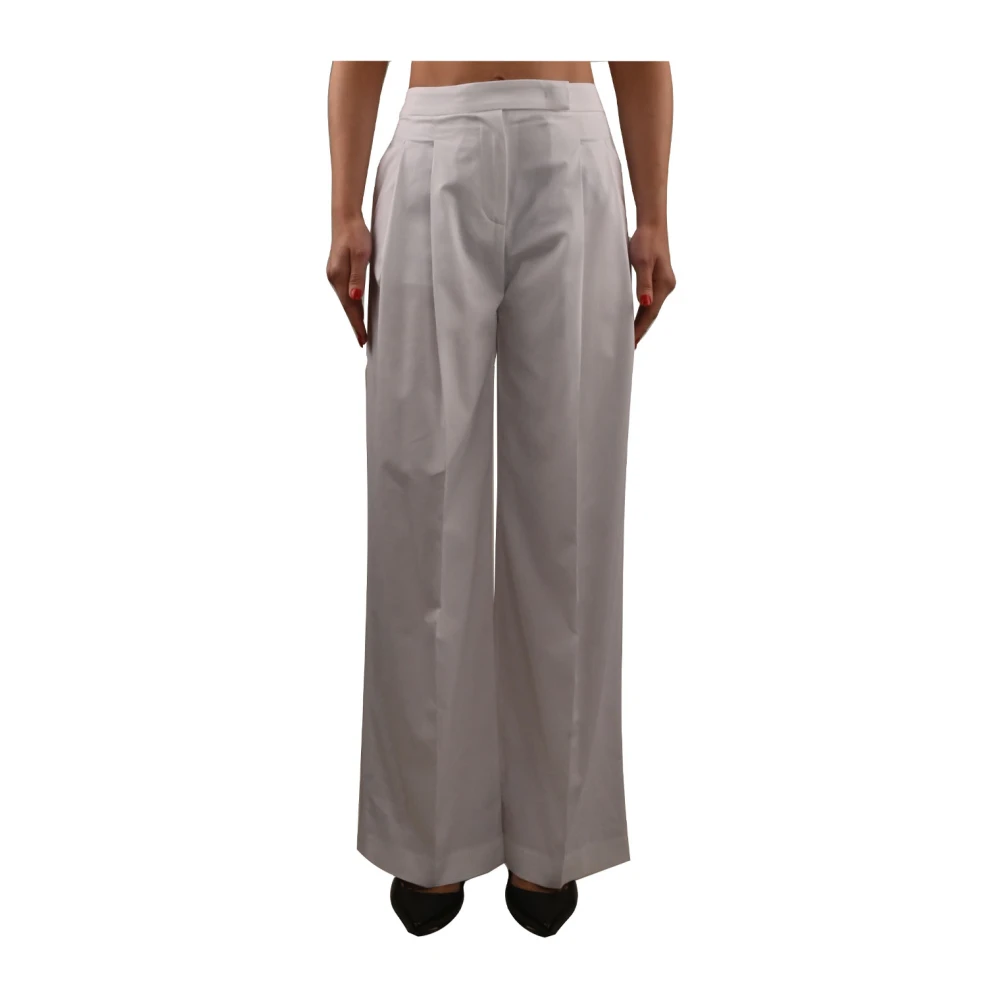 Eleventy Katoenen Palazzo Broek White Dames