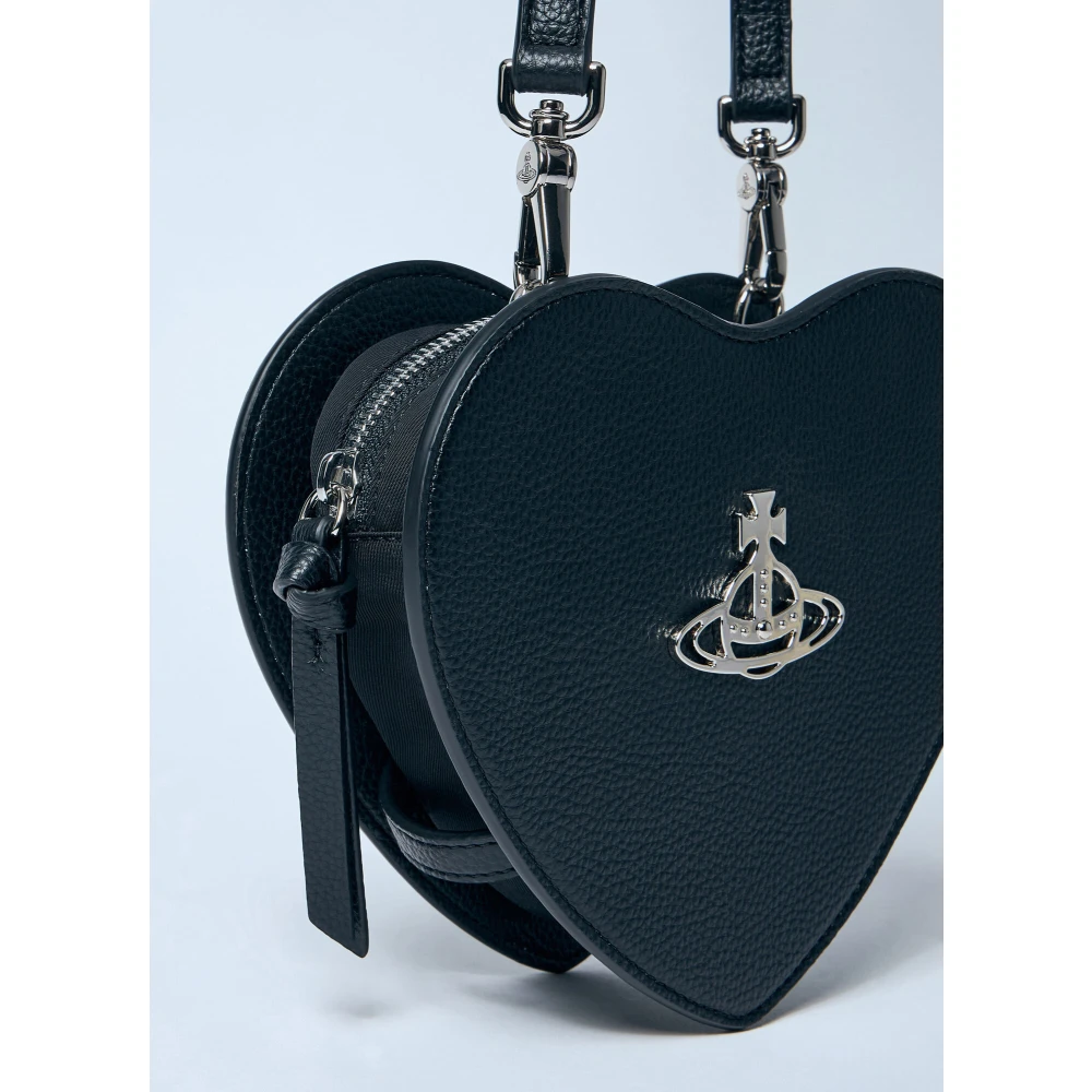 Vivienne Westwood Hart Crossbody Tas met Logo Plaque Black Dames