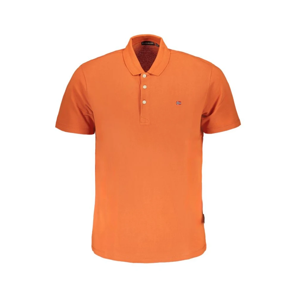 Napapijri Men's Orange Polo Shirts, S, Polo Shirt With Embroidery