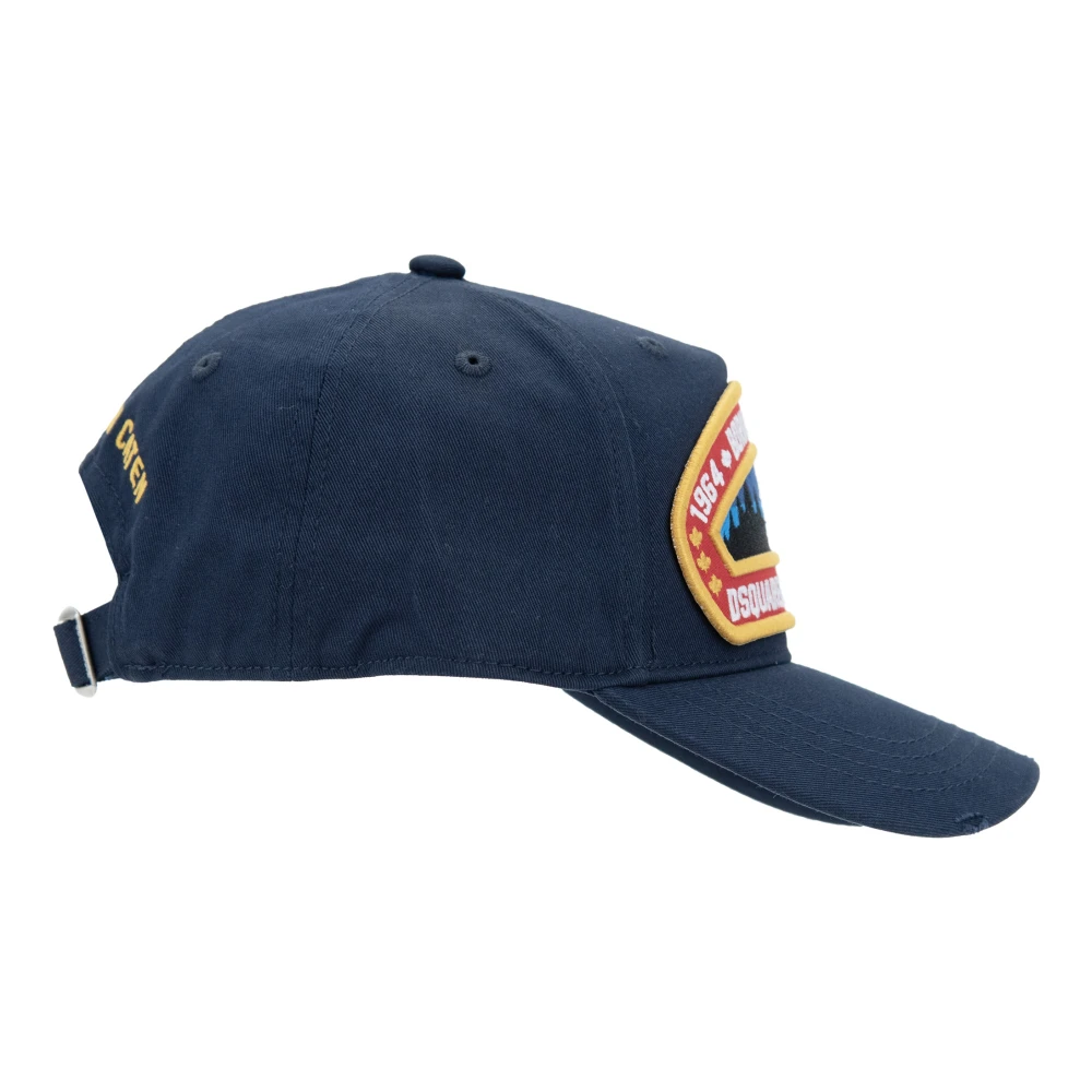 Dsquared2 Geborduurde Baseball Cap met Verstelbare Sluiting Blue Unisex
