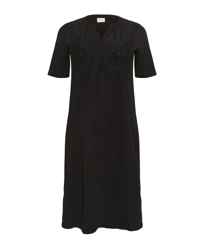 robe-noire-simple-avec-col-en-v