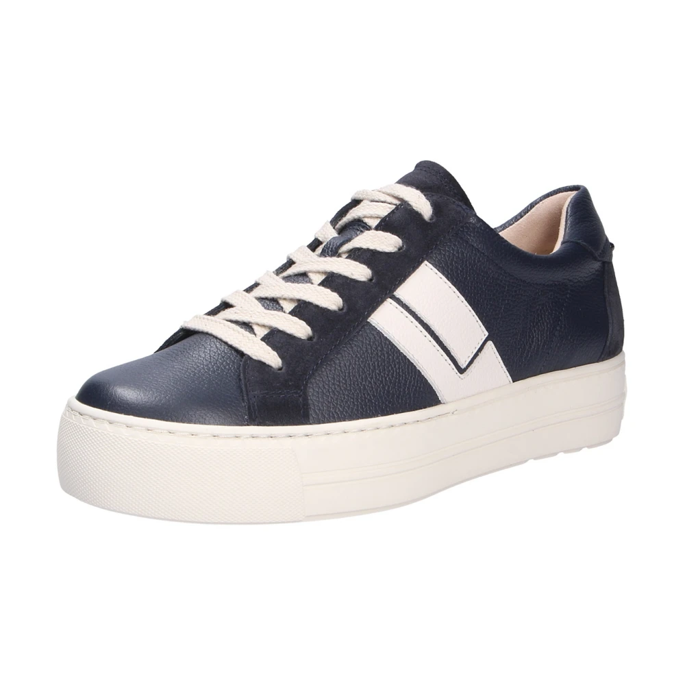 Paul Dames leren sneaker met textielvoering Dames Schoenen Blauw