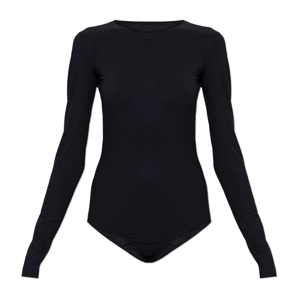 Mm6 Maison Margiela Donna Nero - Bodysuit A Maniche Lunghe - Tops - L