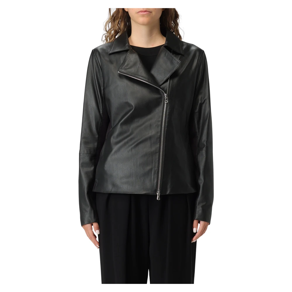 Emporio Armani Women's Black Caban Coat For Men - Leather Jackets - L - Jackets