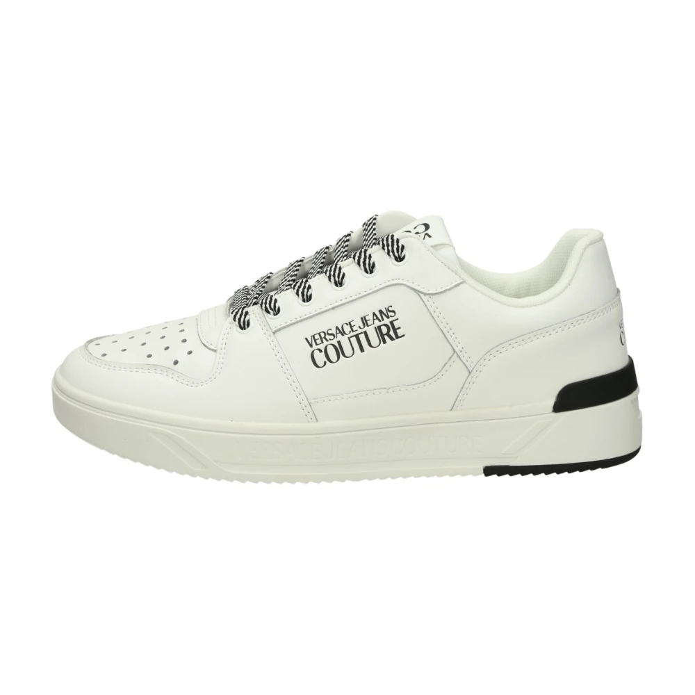 Versace Jeans Couture Lage leren sneakers met uitneembare binnenzool Heren Schoenen Wit