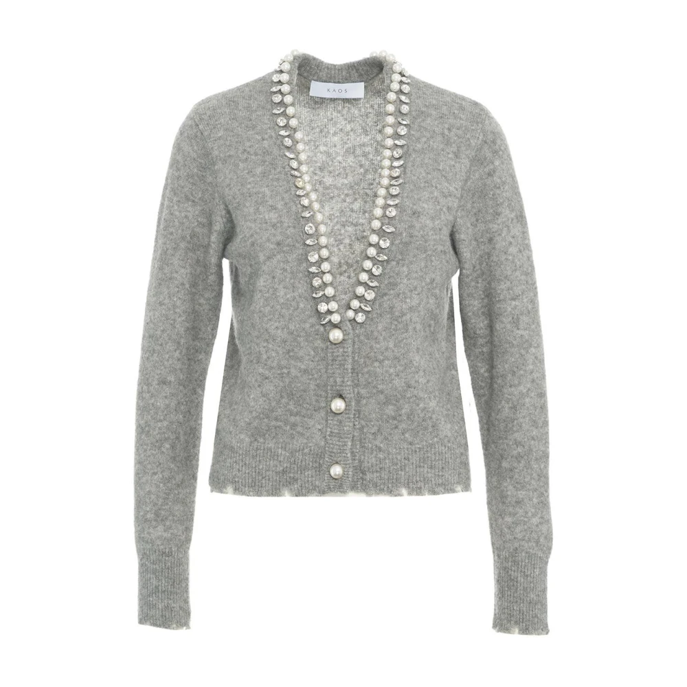 Kaos Grijze Gebreide Trui Aw24 Handwas Gray Dames