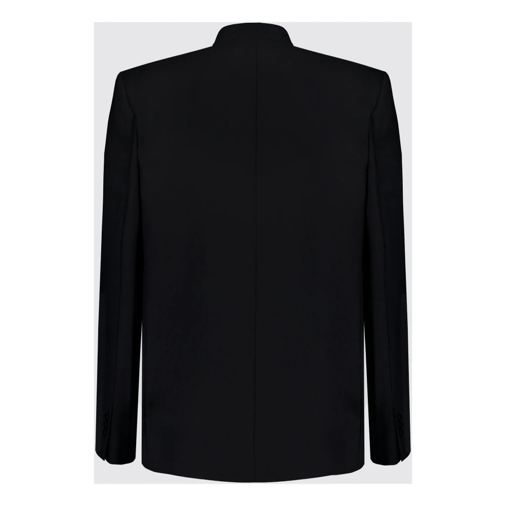 Laneus Dubbelbreasted wollen jas Black Heren