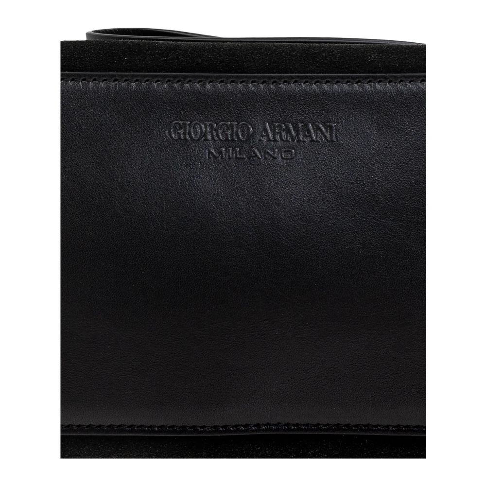 Giorgio Armani Leren cosmetische tas Black Heren