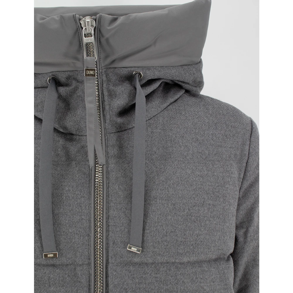Duno Gewatteerde wollen parka met gewatteerde capuchon Gray Dames