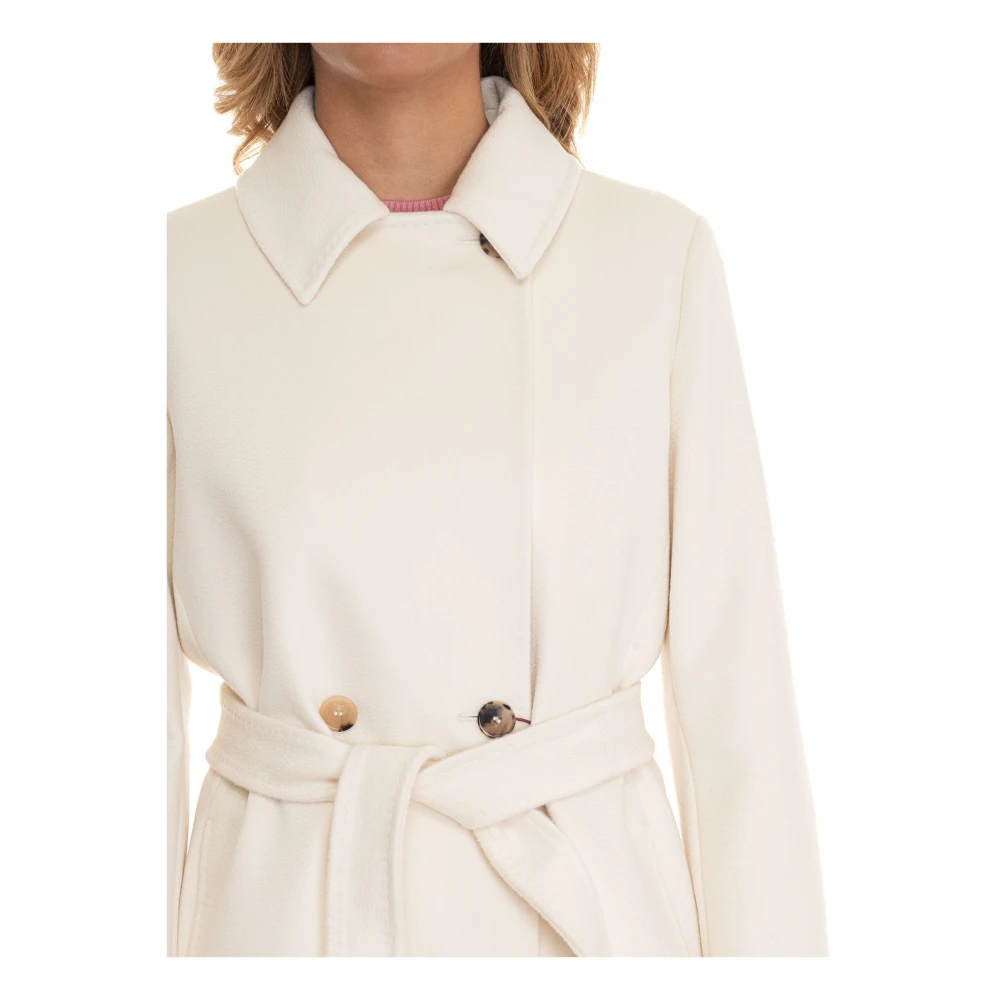 Max Mara Studio Stijlvolle Winterjas voor Vrouwen White Dames