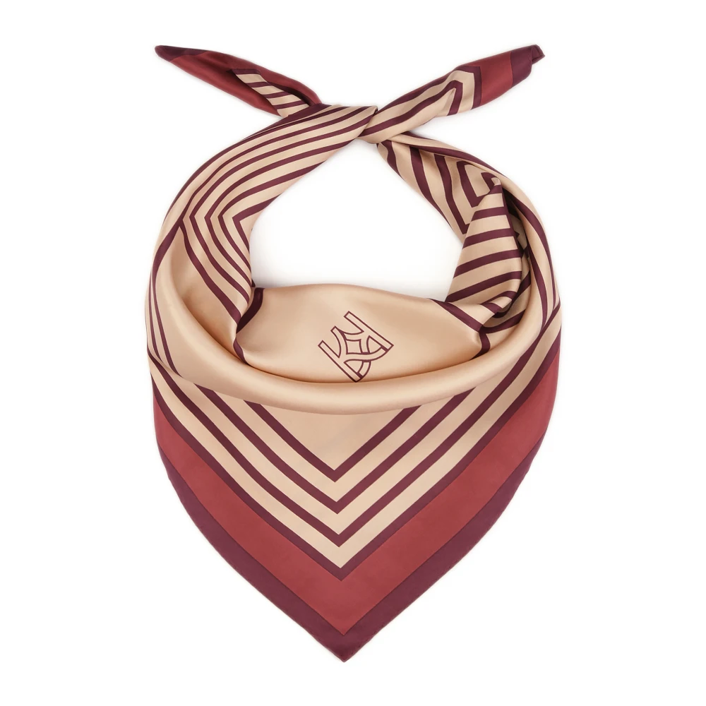 Kazar Elegante zijden sjaal met geometrisch patroon Brown Dames